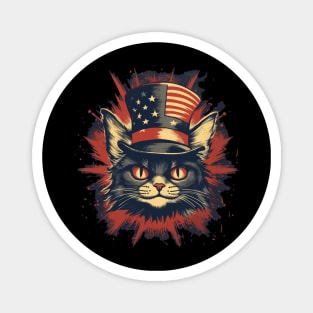 cat funy 4th of july Magnet